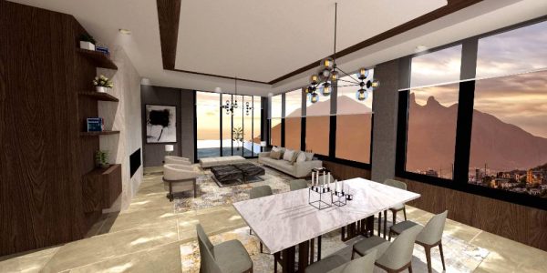 Área social con espectacular vista